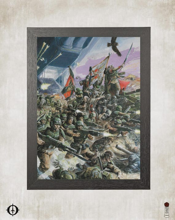 Astra Militarum - 40k Framed Upcycled Art (8.125x11)