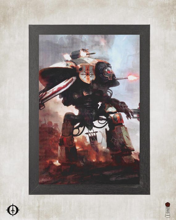 Chaos Knights - 40k Framed Upcycled Art (7x10)