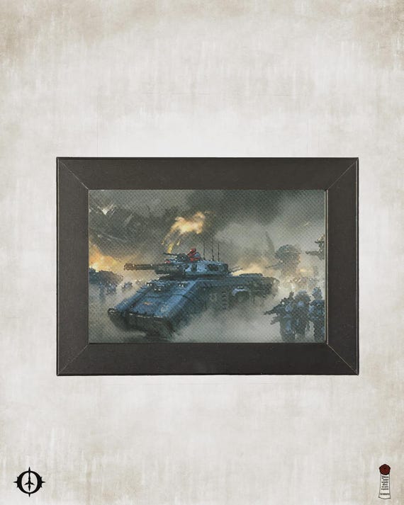 Ultramarines - 40K Framed Upcycled Art (5x7)