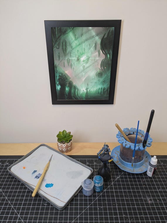 Necrons - 40K Framed Upcycled Art (9.5x11.5)