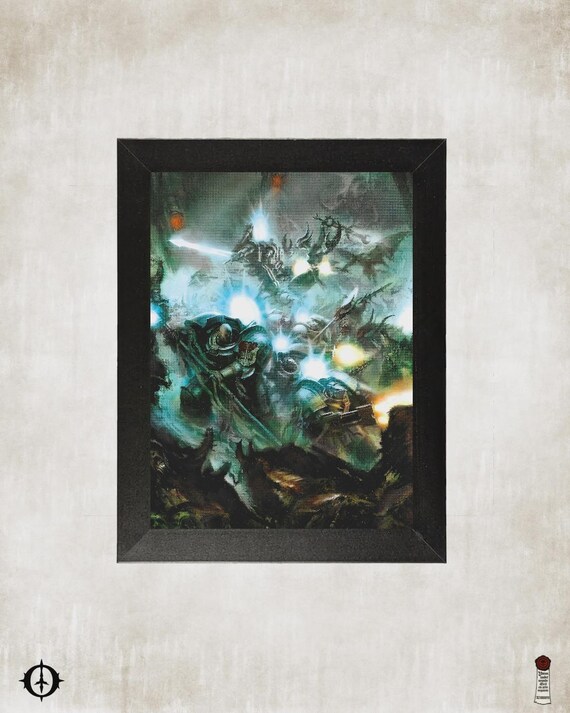 Grey Knights - 40k Framed Upcycled Art (7.25x9.25)