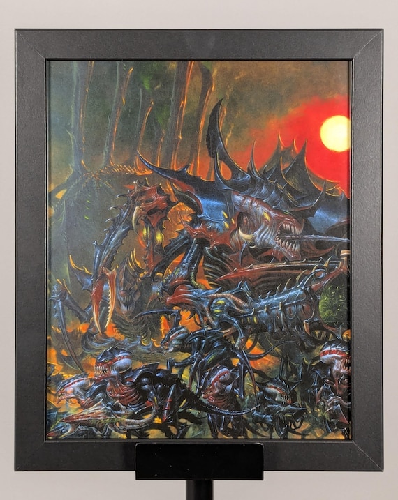 Tyranids - 40K Upcycled Art (9.5x11.5)