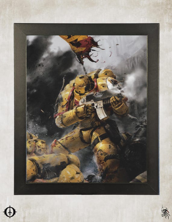 Imperial Fists -  Framed Upcycled Art (9.5x11.5)