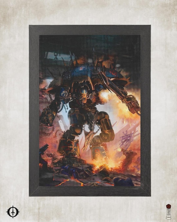 Chaos Knights - 40k Framed Upcycled Art (7x10)