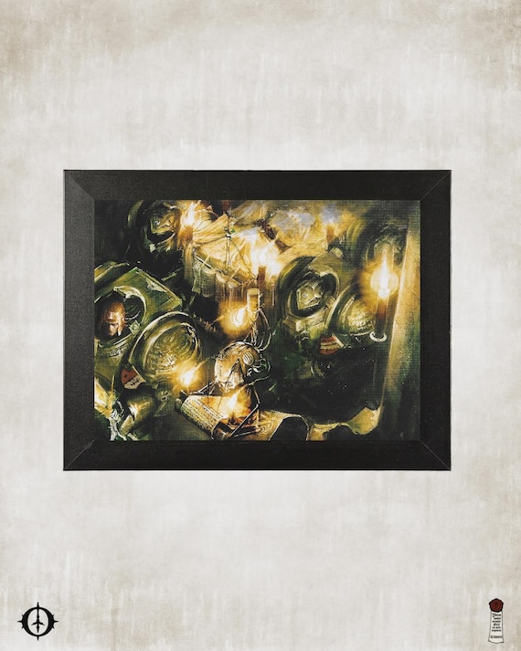 Grey Knights - 40k Framed Upcycled Art (9.25x7.25)