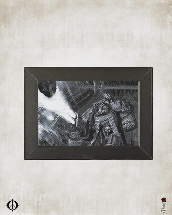 Blood Angels - 40K Framed Upcycled Art (5x7)