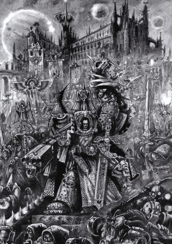 Dark Angels - 40K Framed Upcycled Art (8.125x11) - Rare