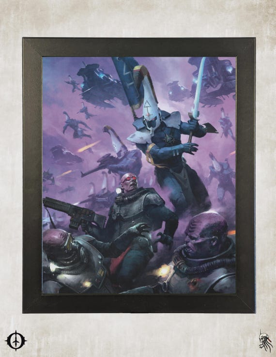 Aeldari - 40k Framed Upcycled Art (9.5x11.5)