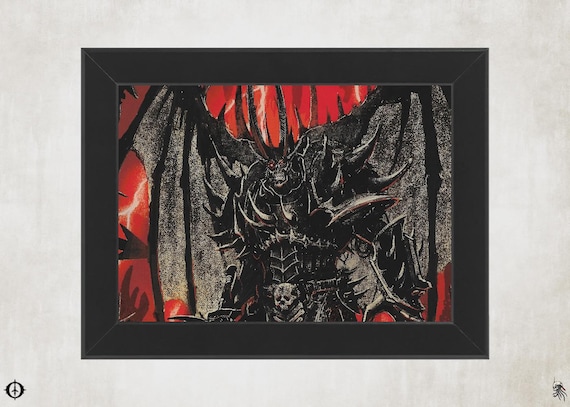 Chaos Space Marines - 40K Framed Upcycled Art (8.25x6.25)
