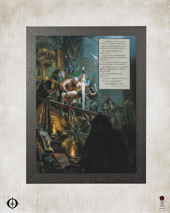 Ultramarines - 40K Framed Upcycled Art (9.5x11.5)