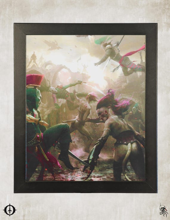 Harlequins - 40k Framed Upcycled Art (9.5x11.5)