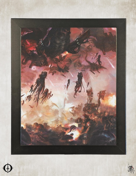 Tyranids - 40k Framed Upcycled Art (9.5x11.5)