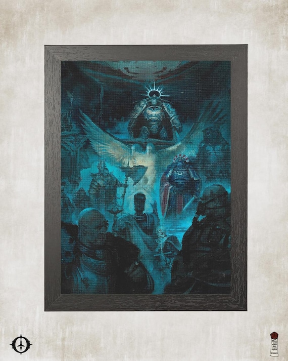 Ultramarines - 40k Framed Upcycled Art (8.125x11)