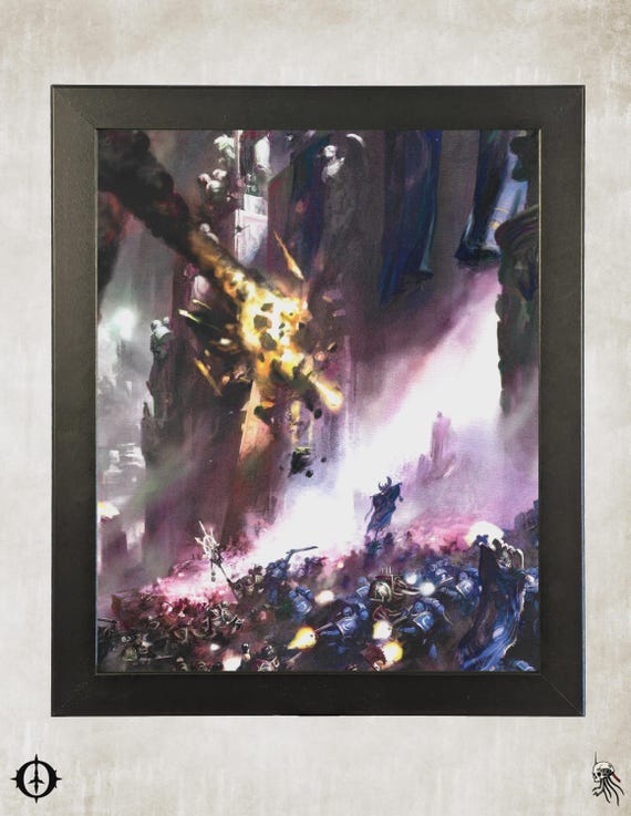 Ultramarines - 40k Framed Upcycled Art (9.5x11.5)