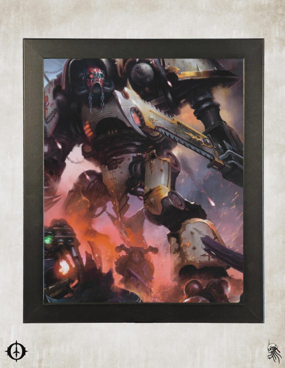 Imperial Knights - 40K Framed Upcycled Art (9.5x11.5)
