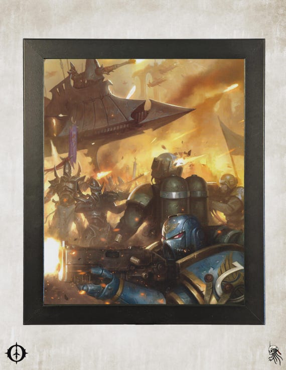Drukhari - 40k Framed Upcycled Art (9.5x11.5)