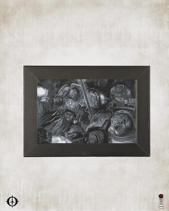Blood Angels - 40K Framed Upcycled Art (5x7)