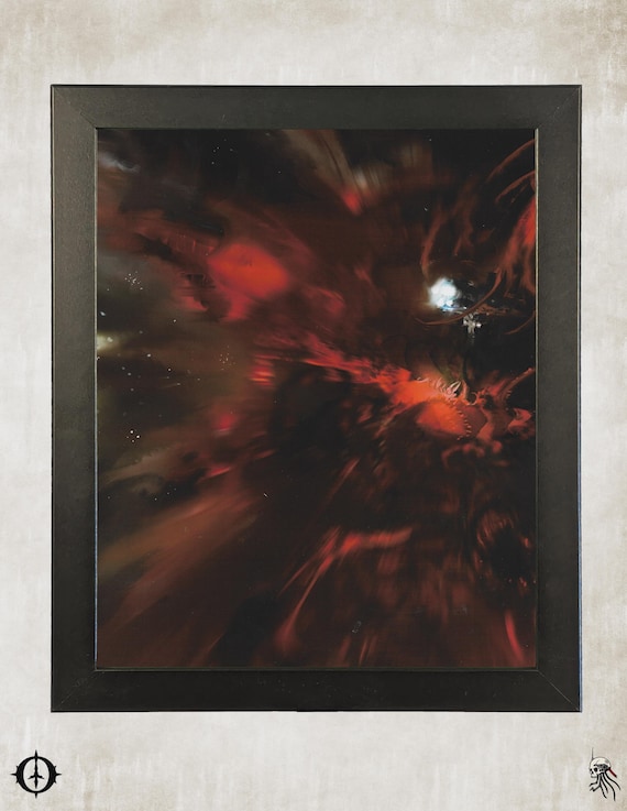 Chaos Daemons - 40K Framed Upcycled Art (9.5x11.5)