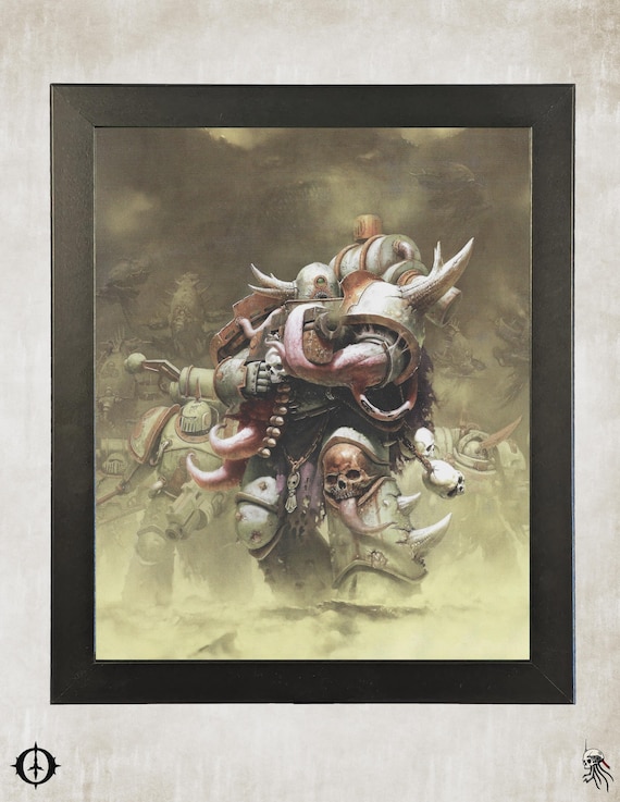 Death Guard - 40k Framed Upcycled Art (9.5x11.5)