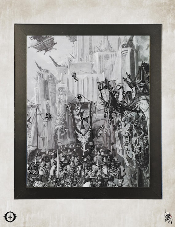 Black Templars - 40k Framed Upcycled Art (9.5x11.5)