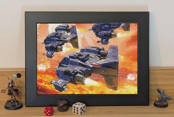 Ultramarines - 40k Framed Upcycled Art (8.25x6.25)