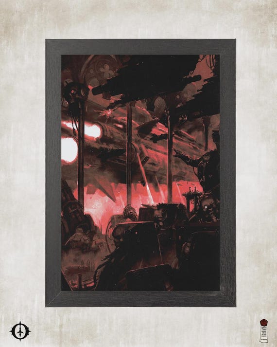 Battlefleet Gothic - 40K Framed Upcycled Art (6x9)