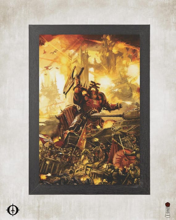 World Eaters - 40k Framed Upcycled Art (7x10)
