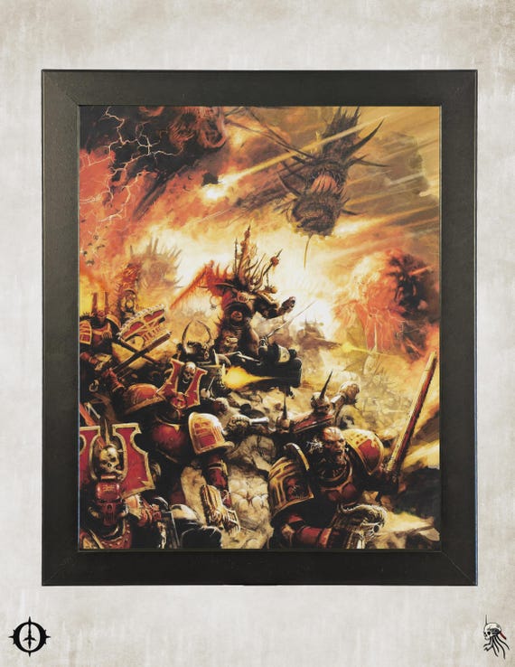 World Eaters - 40K Framed Upcycled Art (9.5x11.5)