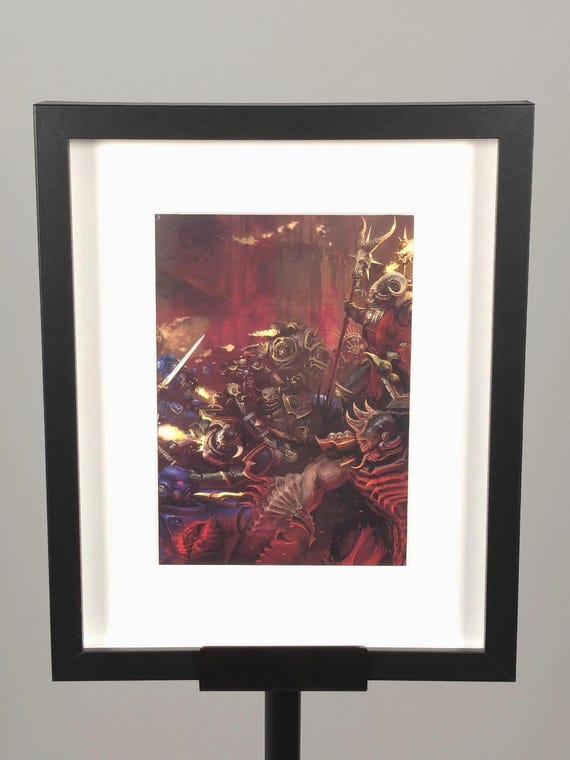 Chaos Space Marines vs. Ultramarines - 40K Framed Art - 8.75x10 - 5x7 Matted