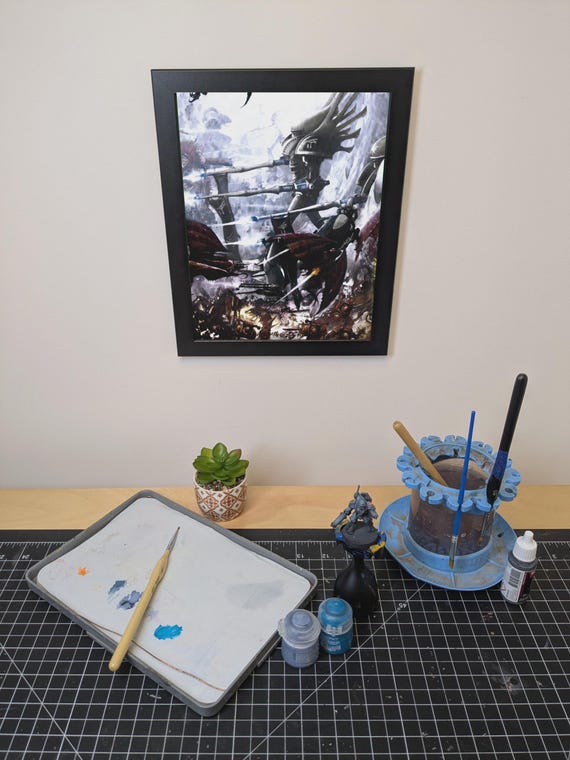 Aeldari - 40K Framed Upcycled Art (9.5x11.5)