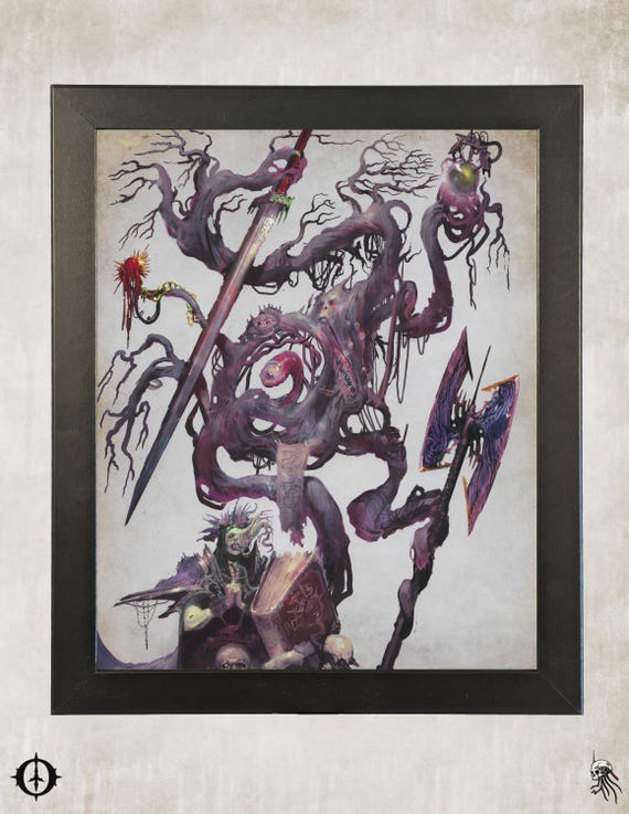 Chaos Space Marines - 40K Framed Upcycled Art (9.5x11.5)