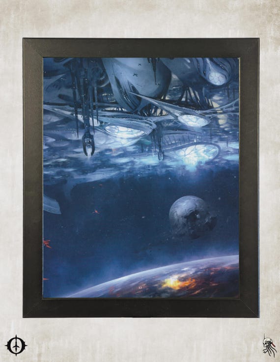 Aeldari - 40k Framed Upcycled Art (9.5x11.5)