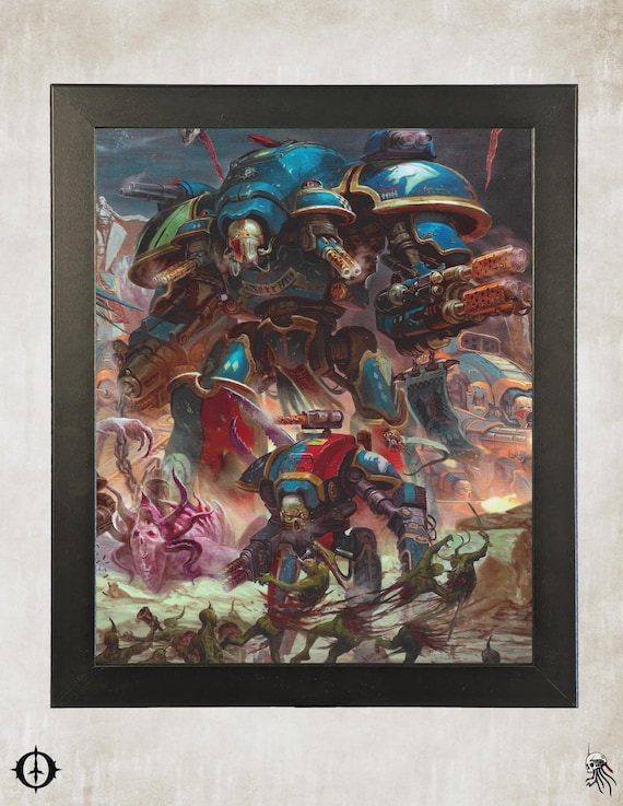 Imperial Knights - 40k Framed Upcycled Art (9.5x11.5)