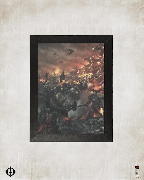 Chaos Space Marines - 40K Framed Upcycled Art (7.25x9.25)