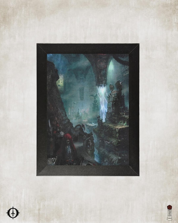 Custodes - 40k Framed Upcycled Art (7.25x9.25)