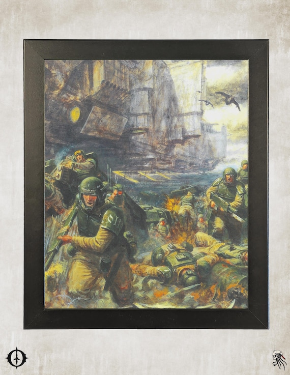 Astra Militarum - 40k Framed Upcycled Art (9.5x11.5)