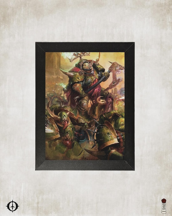 Death Guard - 40K Framed Upcycled Art (6x8)