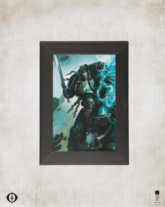Ultramarines - 40K Framed Upcycled Art (5x7)