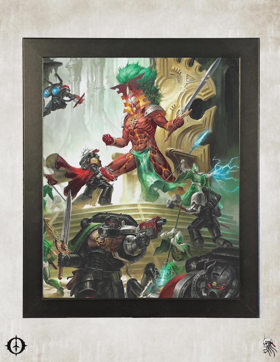 Deathwatch - 40k Framed Upcycled Art (9.5x11.5)