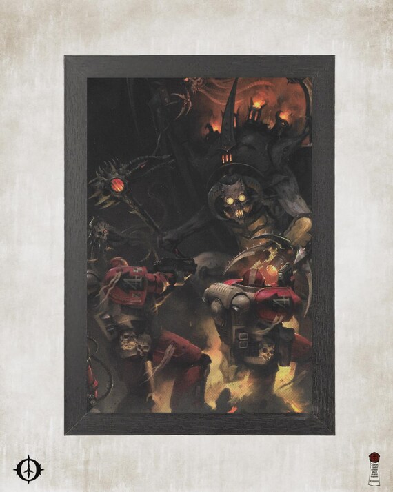 Blood Angels - 40K Framed Upcycled Art (7x10)