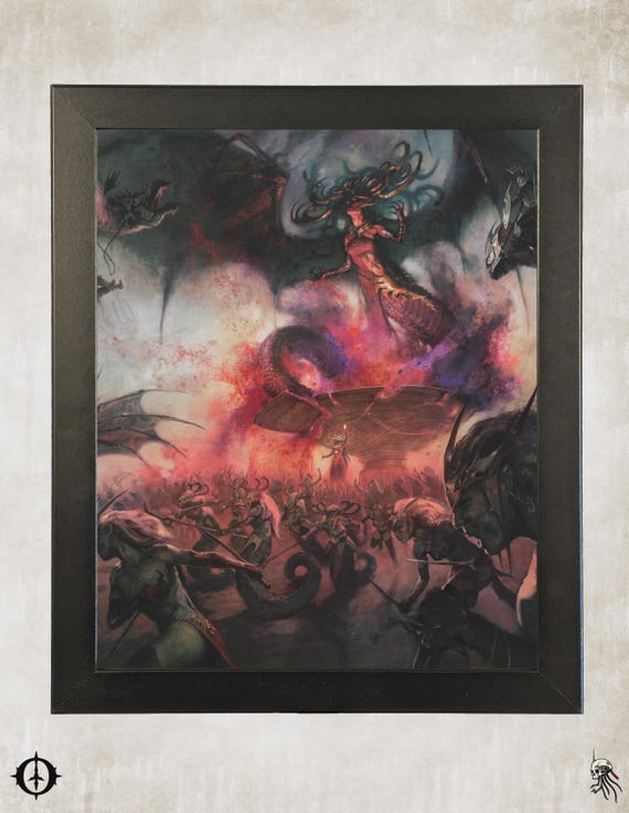Upcycled Age of Sigmar Art - 9.5x11 Frame