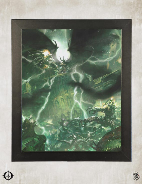 Chaos Space Marines - 40k Framed Upcycled Art (9.5x11.5)