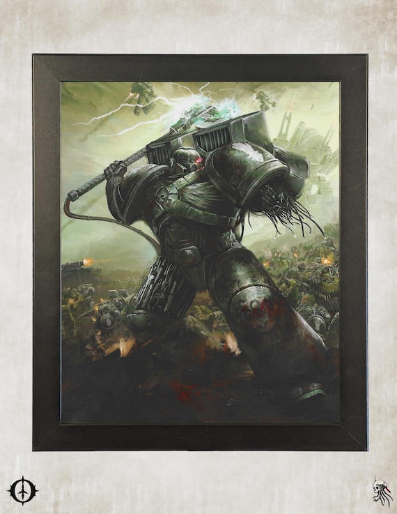 Iron Hands - 40k Framed Upcycled Art (9.5x11.5)