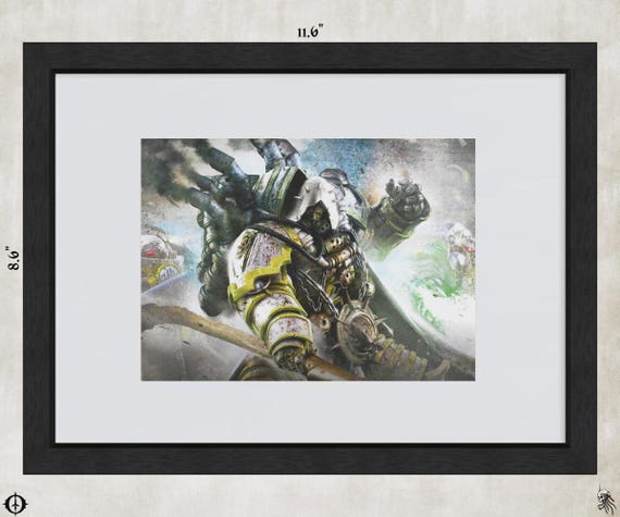 Death Guard - 40k Framed Upcycled Art (11.6x8.6)
