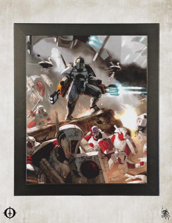 Tau - 40K Framed Upcycled Art (9.5x11.5)