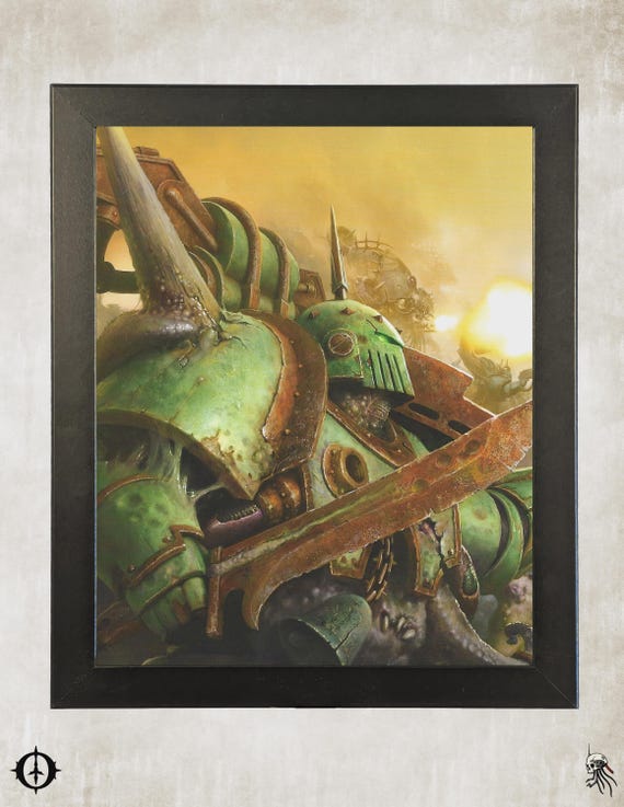 Death Guard - 40k Framed Upcycled Art (9.5x11.5)