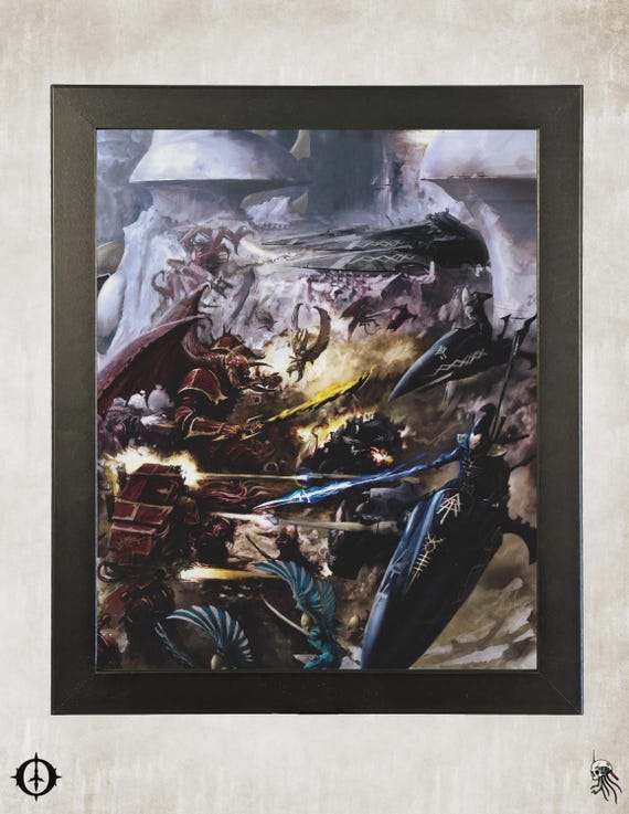 Aeldari - 40K Framed Upcycled Art (9.5x11.5)