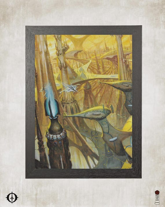 Aeldari - 40K Framed Upcycled Art (8.125x11)