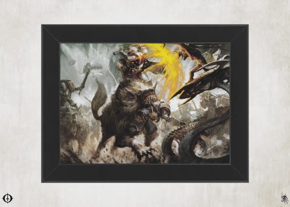 Space Wolves - 40K Framed Upcycled Art (8.25x6.25)