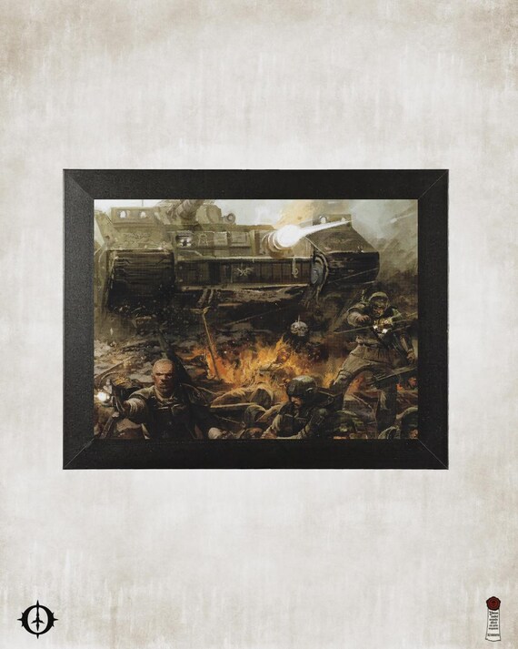 Astra Militarum - 40K Framed Upcycled Art (9.25x7.25)
